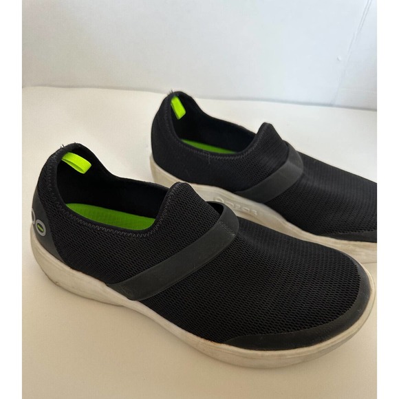 OOFOS OOmg Eezee Low Shoe Black Slip On Women's Size 11 Comfort Stretch Recovery - Picture 7 of 10